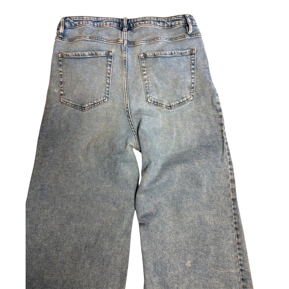 Ava & Viv Wide Leg Lighter Wash Denim Jeans Size 16 Womens Relaxed Fit Stretch - Picture 3 of 14